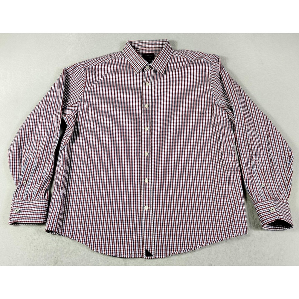 UNTUCKit Shirt Mens XL Red Blue Check Long Sleeve Button Up Cotton Casual Office